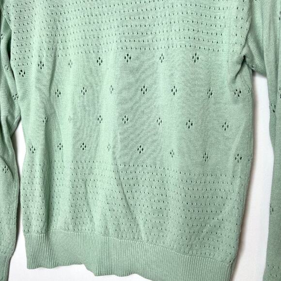 LC Lauren Conrad Pastel Green Eyelet Sweater XS - Picture 3 of 9